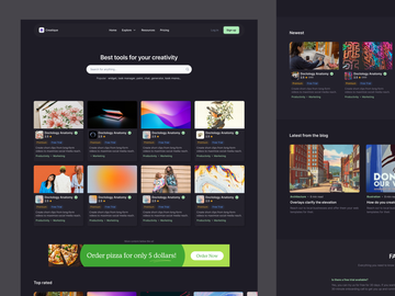 AI tools directory website design